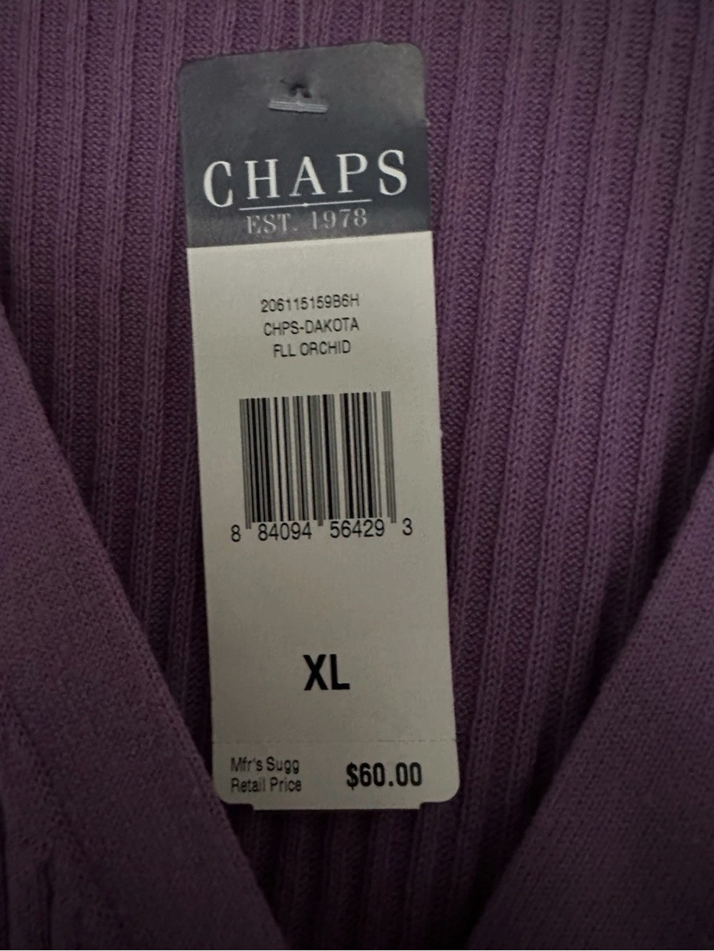 Chaps Lavender Ribbed Button-Front Cardigan - Picture 2 of 3